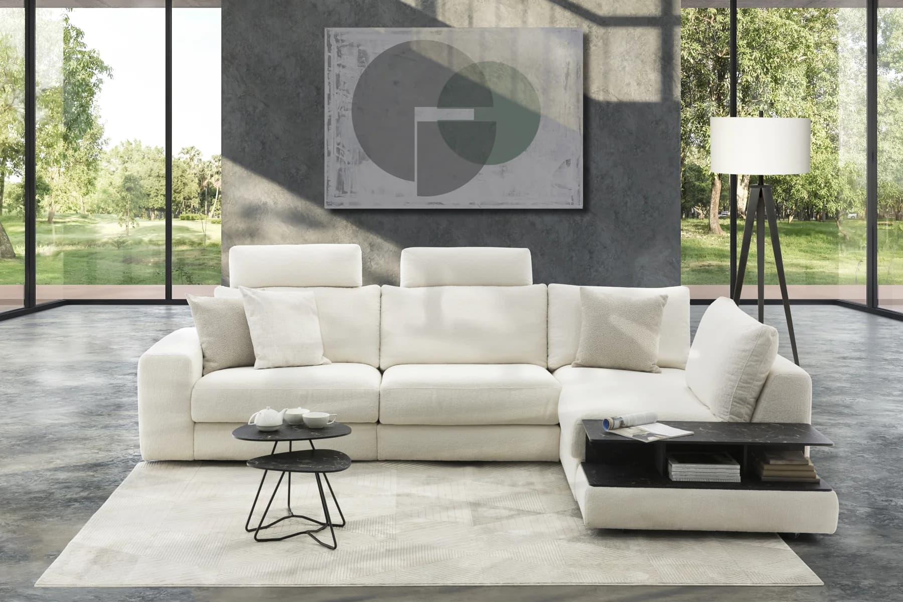 Modulares Sofa MADERA von DFM in einer Wohnraumansicht